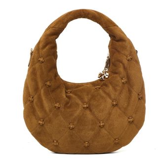 Tory Burch Bolso de hombro peque&ntilde;o Bunny Knot de ante - Bags - Mujer - Marr&oacute;n - ONE SIZE