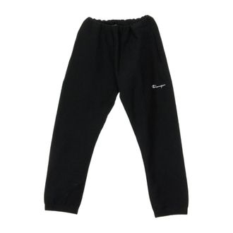 Champion Elastische Joggingbroek met Boorden Trainingspak - Dames - Sweatpants - Zwart - L - Katoen - Broeken