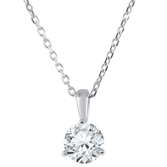 Pompeii3 3/8 ct Solitaire Lab Grown Diamond Pendant available in 14K and Platinum