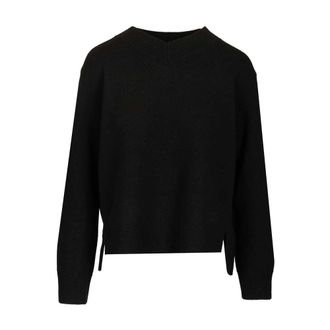 Maison Kitsun&eacute; Merino Wool Jumper - female - Maison Kitsun&eacute; - V-neck Knitwear - Black - M - Knitwear