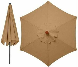 OEM Funda De Repuesto Para Sombrilla De Jard&iacute;n, 6 Brazos, 3 Metros, Funda De Repuesto Para Sombrilla, Solo Toldo (caqui)