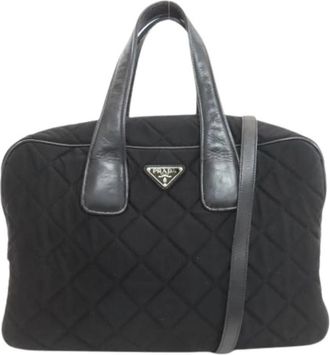 Prada Pre-owned Vintage Handbag - Dames - Vintage Handtas - Zwart - ONE Size - Katoen - Vintage