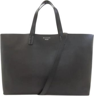 Bulgari Pre-owned Vintage Tote Bag - Dames - Vintage Shopper - Zwart - ONE Size - Leer - Vintage