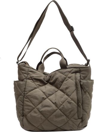 Generic Womens Simple Stylish Large Capacity Tote Bag Soft Lightweight Quilted Shoulder-Bag for School Work Shopping Travel Daily (Green)