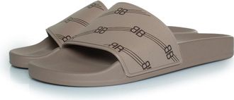 Balenciaga zwembadslipper trotslogo bb monogram