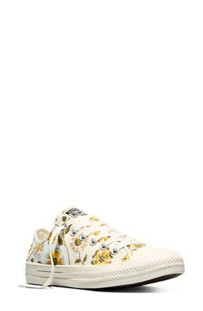 Converse Gender Inclusive Chuck Taylor All Star Floral Embroidered Canvas Low Top Sneaker in Egret/Bright Outlook at Nordstrom, Size 5.5