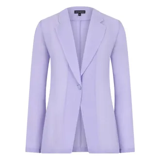 Emporio Armani Blazers, female, Purple, Size: M Single-breasted Blazer