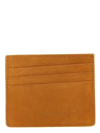 Brunello Cucinelli Suede Card Case - Cognac