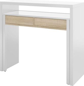 Usinestreet Usinestreet - Consola Escritorio Blanco y Roble