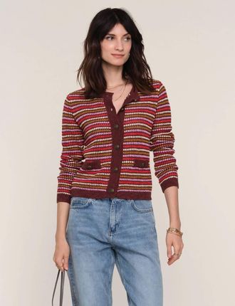 Heartloom Cait Cardigan In Merlot