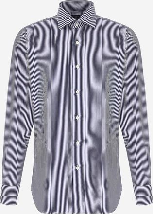 Finamore Camicia Finamore In Cotone Con Fantasia Righe