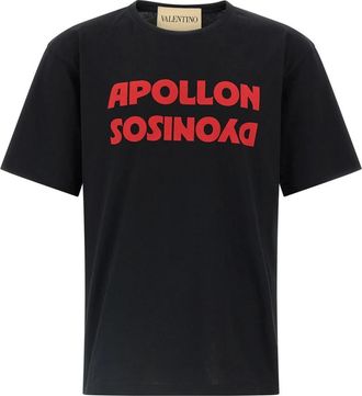 Valentino Garavani Katoenen T-shirt met Apollon/Dyonisos Print - Heren - T-shirts - Zwart - XL - Katoen - Tops