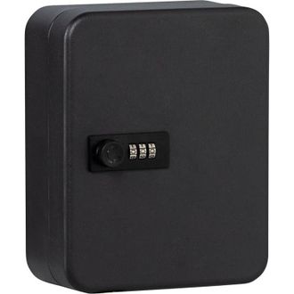 OEM Caja De Llaves Con Cerradura Y C&oacute;digo Digital, 20 Ganchos Numerados, Chapa De Acero, Negro Mate