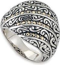 Samuel B. Balinese Filigree Two-Tone Ring in Silver And Gold at Nordstrom Rack, Size 9