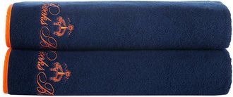 Brooks Brothers Contrast Frame 2Pc Bath Sheets