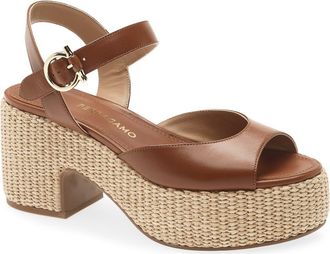 Ferragamo Florence Espadrille Sandal in Naturale at Nordstrom, Size 8.5