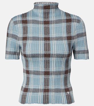 Acne Studios Kosa checked wool-blend top