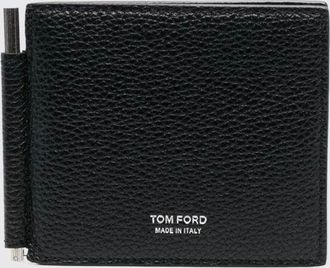 Tom Ford Portafoglio bifold in pelle con clip fermasoldi e otto slot per carte