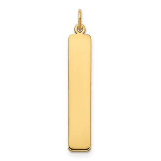 Diamond2Deal 14k Gold Large Blank Bar Charm Pendant