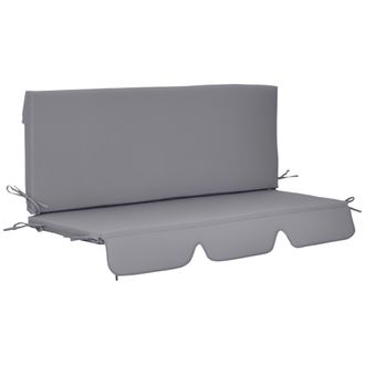 OUTSUNNY Coj&iacute;n Para Silla Colgante (paquete De 2), Coj&iacute;n Para Asiento Y Respaldo, Para Jard&iacute;n, Patio Y Exteriores, 130 X 45 X 5 Cm, Gris