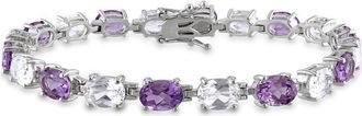 Delmar Sterling Silver Alternating Amethyst & Created White Sapphire Bracelet in Purple at Nordstrom Rack