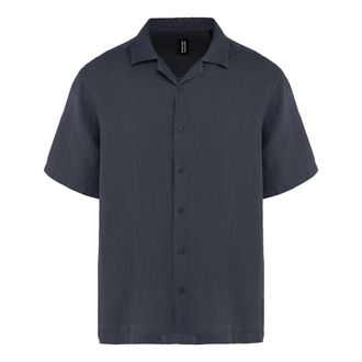Bomboogie Regular Fit Linen Shirt - - Shirts - Uomo - Blu - XL