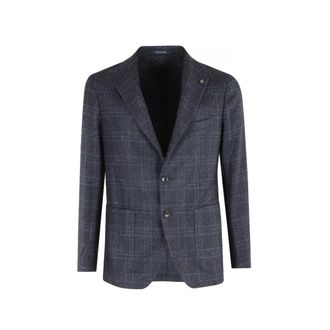 Tagliatore Blazers, male, Blue, Size: S Peak Lapel Jacket