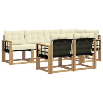 vidaXL Conjunto De Sof&aacute;s De Exterior Con Coj&iacute;n 7 Pcs Blanco Y Crema Vidaxl