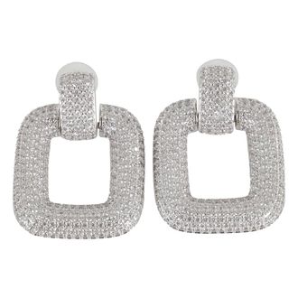 Self Portrait Earrings, female, Gray, Size: ONE SIZE Crystal Knocker Earrings in Silver