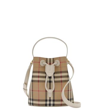 Burberry Beige Check Mini Bucket Bag