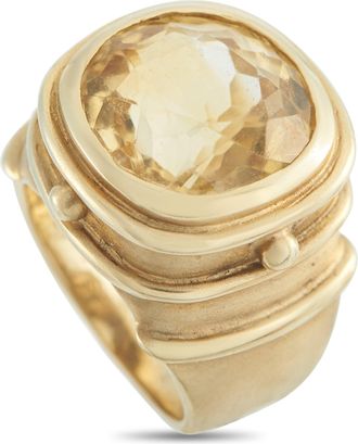 Luxury Bazaar 14K Yellow Gold 10.0ct Citrine Ring MF14-043026
