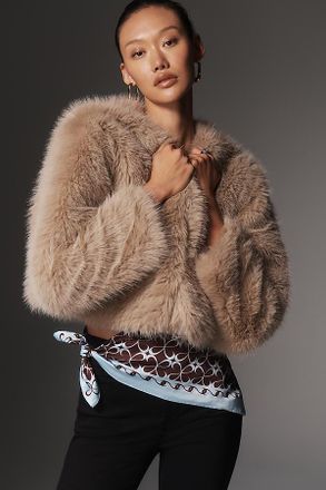 Blank NYC Gala Affair Faux Fur Crop Jacket