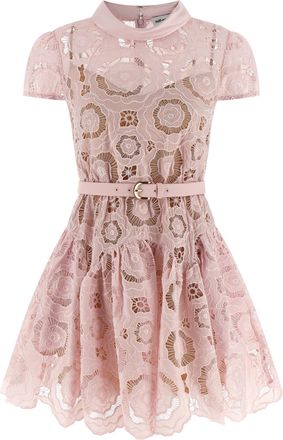 Self Portrait Pink Floral Lace Mini Gonne Rosa-Donna