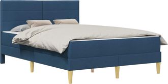 vidaXL Estructura De Cama Con Colch&oacute;n Azul 120 X 190 Cm Poli&eacute;ster Vidaxl