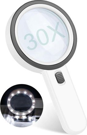 No Brand Lupa Iluminada: Aumento De 30x Y 13 Luces Led Para Lectura Y Pasatiempos