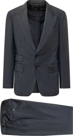Tom Ford Kostuums, Heren, Blauw, M, Tweed, Tweedelig pak