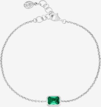 Dower & Hall Green Garnet Octagon Chain Bracelet in Sterling Silver at Nordstrom, Size 7.5