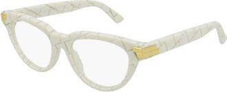 Bottega Veneta BV1106O004 Cat-Eye Full Rim Eyeglasses - Beige