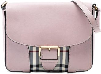 Burberry Pre-owned Burberry Small Haymarket Check Trimmed Leather Dickens Crossbody Ladies TIVLMP1263