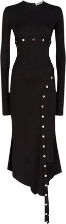 The Attico Asymmetrische Midi Jurk - Dames - Casual kleedjes - Zwart - M - Kleedjes