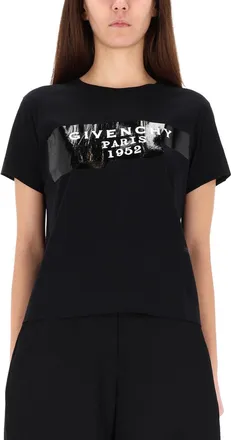Givenchy Cotton with Tape Detail T-Shirt - Black