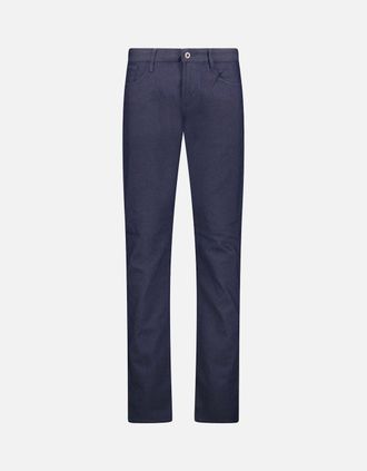 Emporio Armani Mens Emporio Armani J06 Slim Fit 5 Pocket Grey Eagle Black Belt Patch Jeans Navy - Size: 32/32