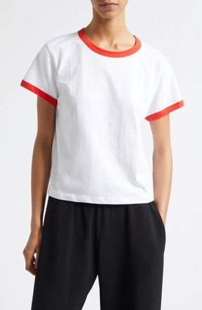 Leset Margo Ringer T-Shirt in White/Cerise at Nordstrom, Size X-Small