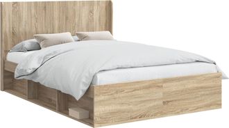 vidaXL Struttura Del Letto Con Stoccaggio E Testata Rovere Sonoma Vidaxl