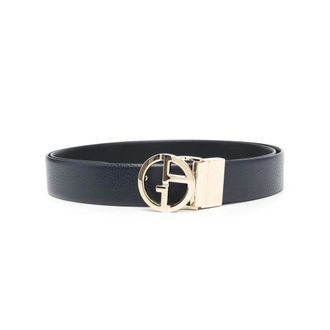 Giorgio Armani Belts, male, Blue, Size: ONE SIZE Two-Tone Reversible Leather Belt