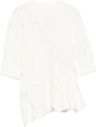 sacai Top svasato - Bianco