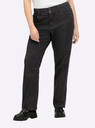 Sheego Bequeme Jeans SHEEGO, Damen, Gr. 40, Normalgr&ouml;ssen, schwarz denim, 99% Baumwolle, 1% Elasthan, unifarben, lang, Jeans Bequeme Jeans