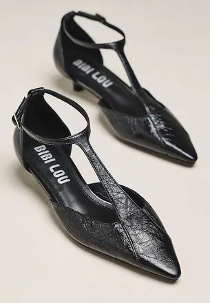 Bibi Lou Canna 35 Leather Ankle-Strap Kitten Heels