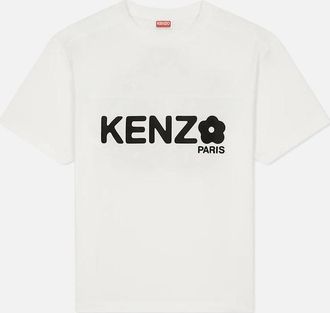 Kenzo Mens Mens White Kenzo Oversize Boke Flower 2.0 Logo T-Shirt - Size: 42