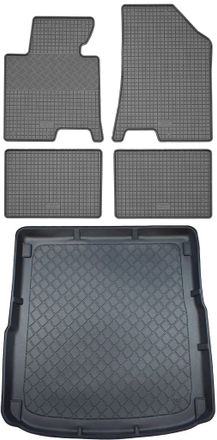 OEM Hyundai I40 Cw Kombi (5 Puertas) Desde 07.2011 Set - Alfombrillas De Goma Para Coche + Alfombrilla Para Maletero